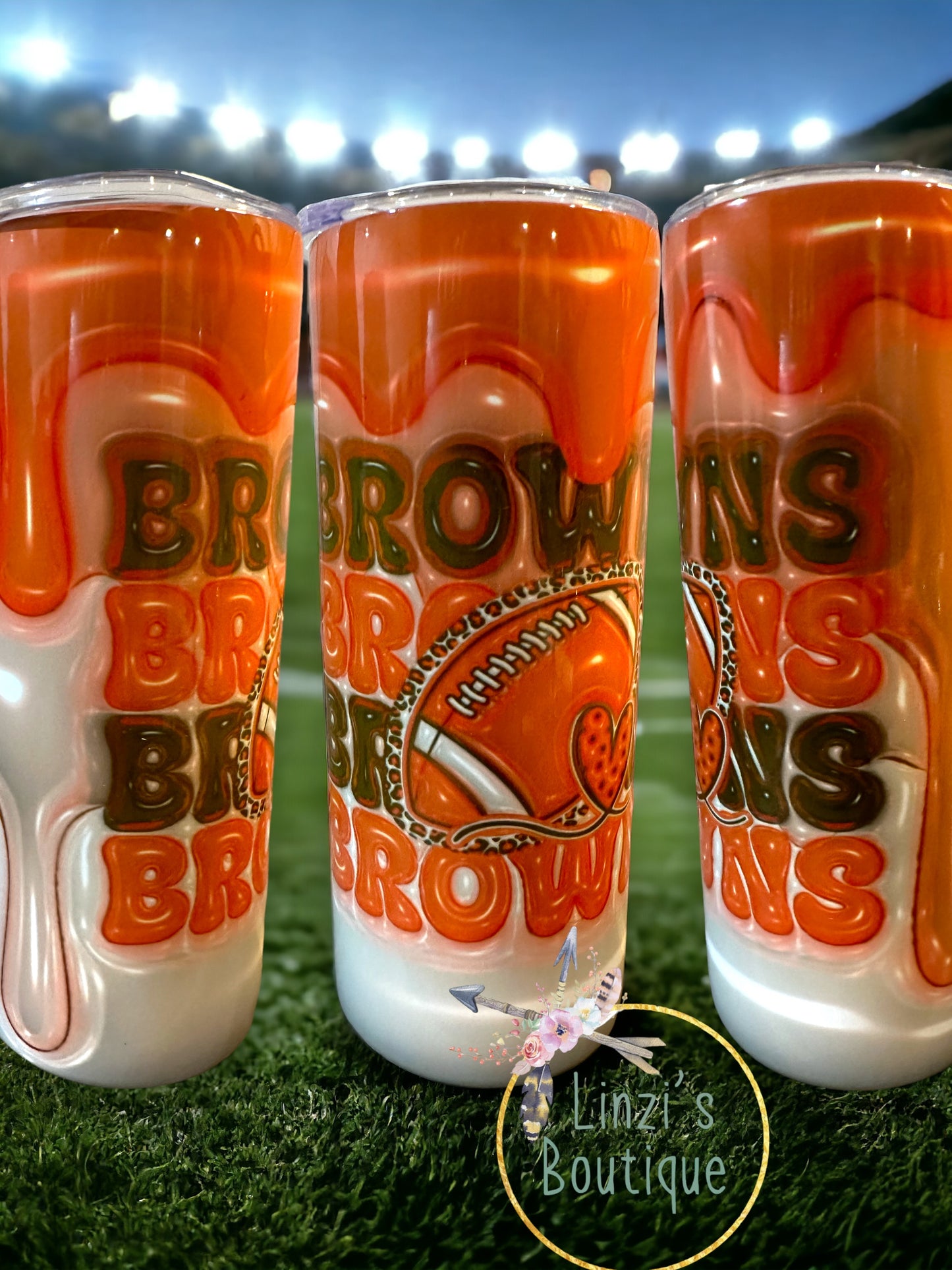 Orange Football 20 oz Tumbler