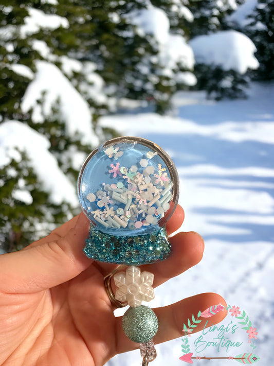 Snow Globe Badge Reel