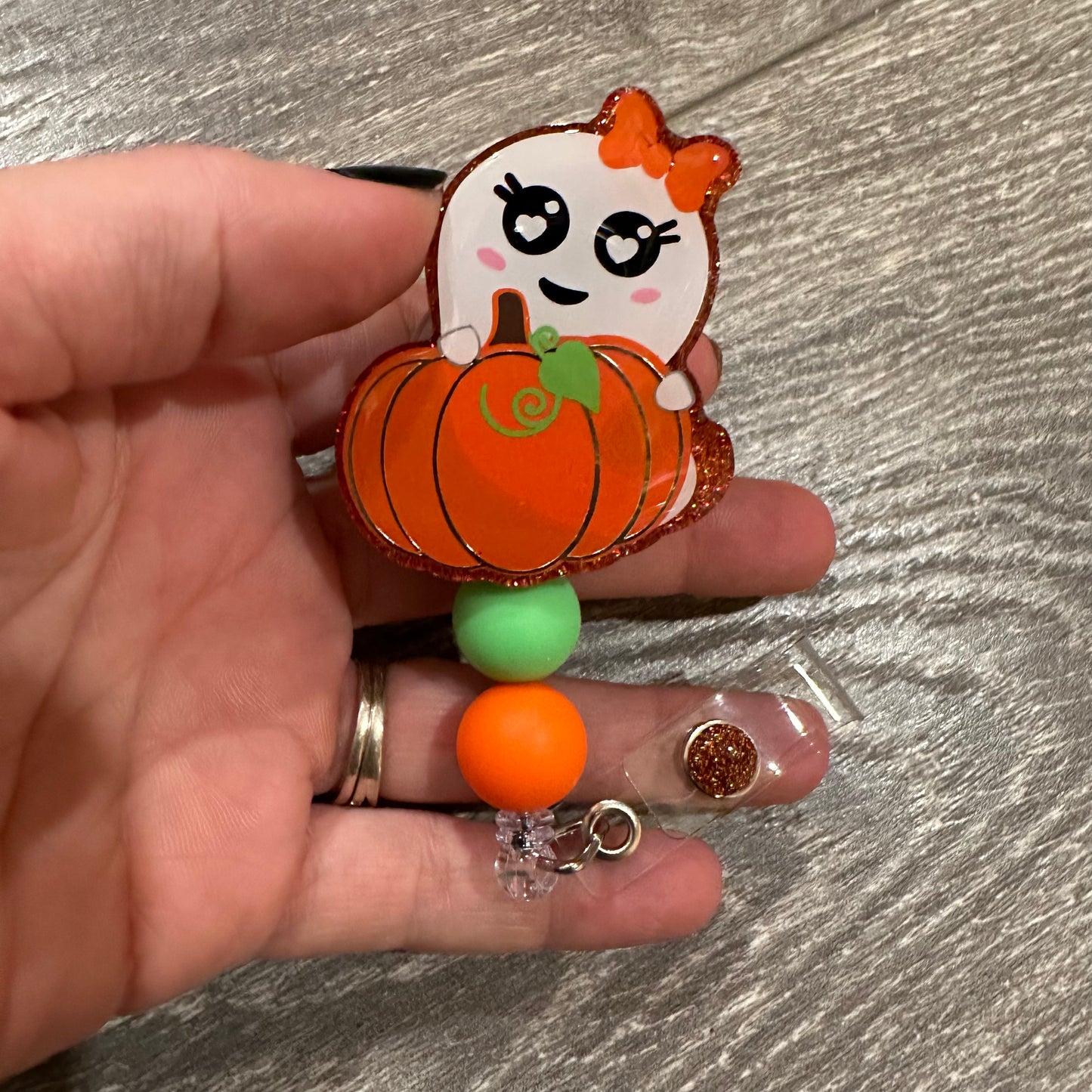 Pumpkin Ghost Badge Reel