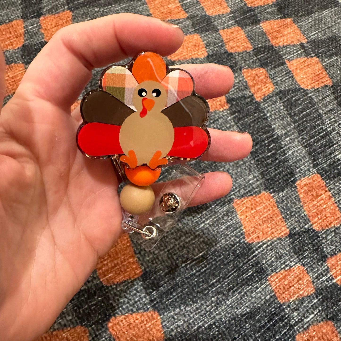 Sitting Turkey Badge Reel