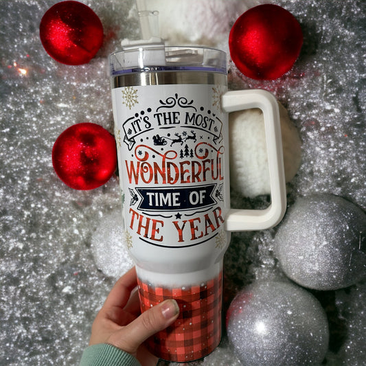 Wonderful Time 40 ounce Tumbler with Handle