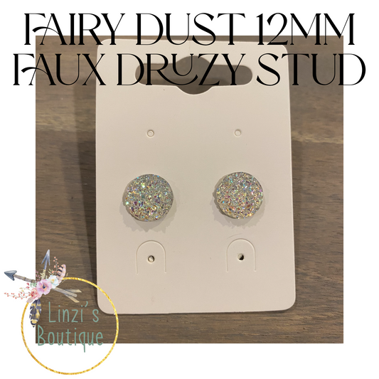 12 mm Faux Druzy Studs