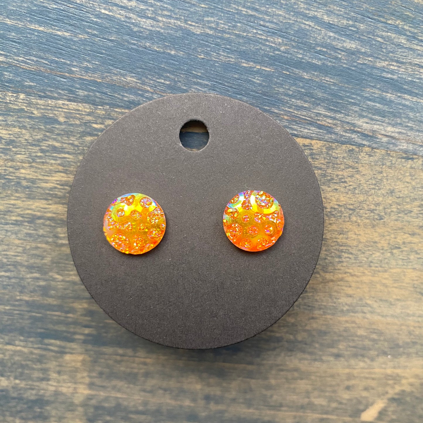 12mm Animal Print Druzy Stud