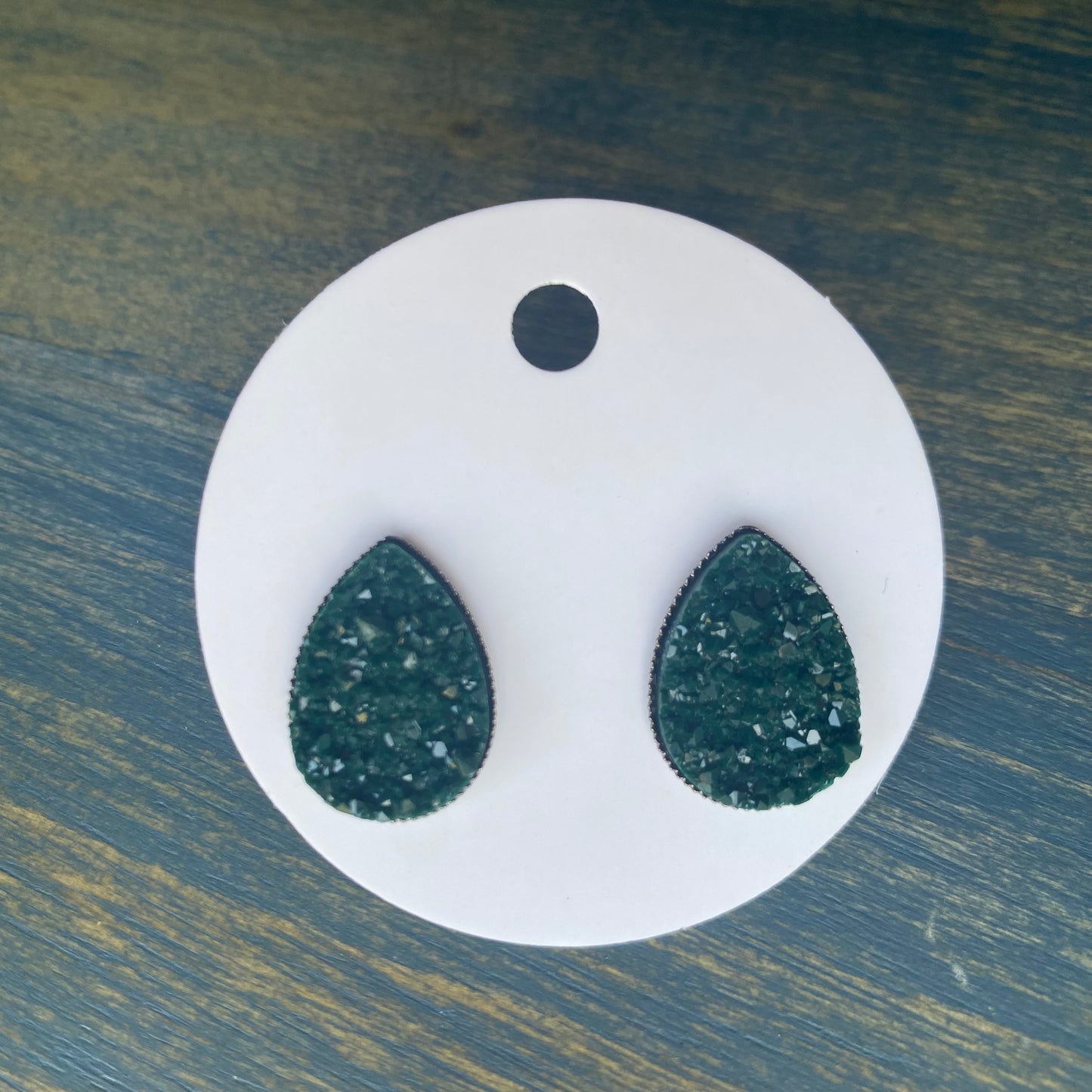 Emerald Green Teardrop Studs