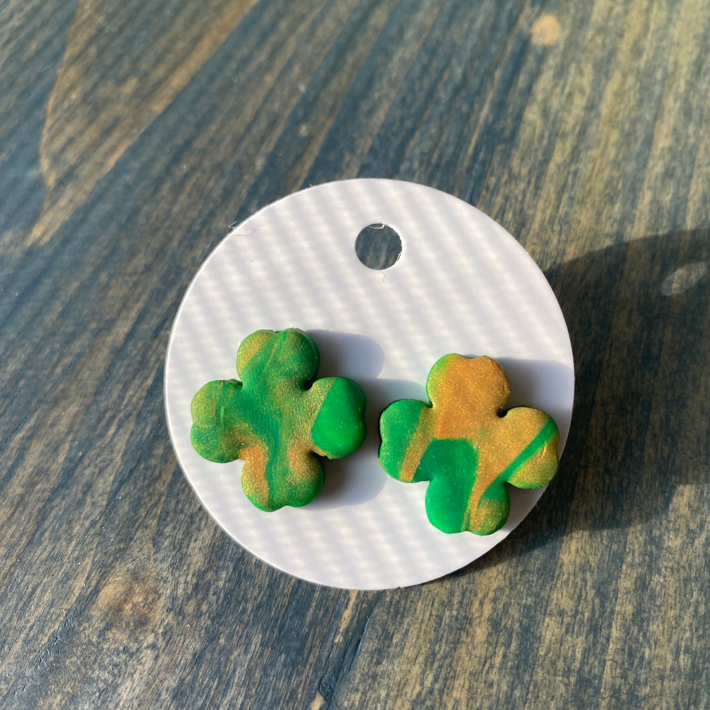 Green and Gold Marbled Shamrocks