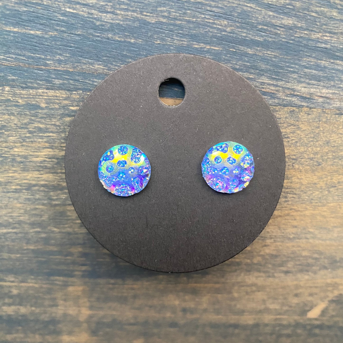 12mm Animal Print Druzy Stud