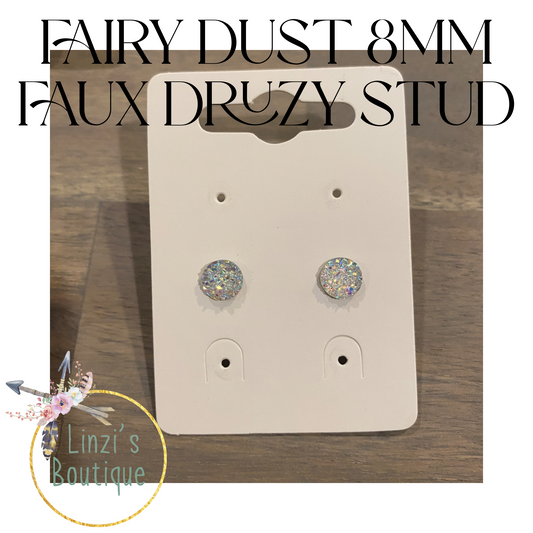 8 mm Faux Druzy Stud